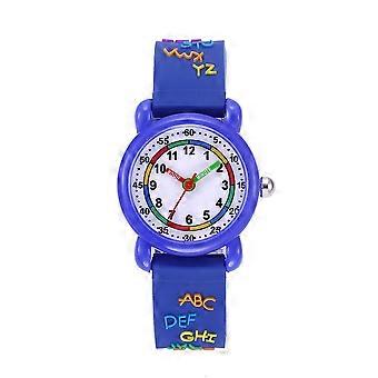 Wrist Watch for Children Waterproof 3Pcs Blue Cartoon Watch for Decoration