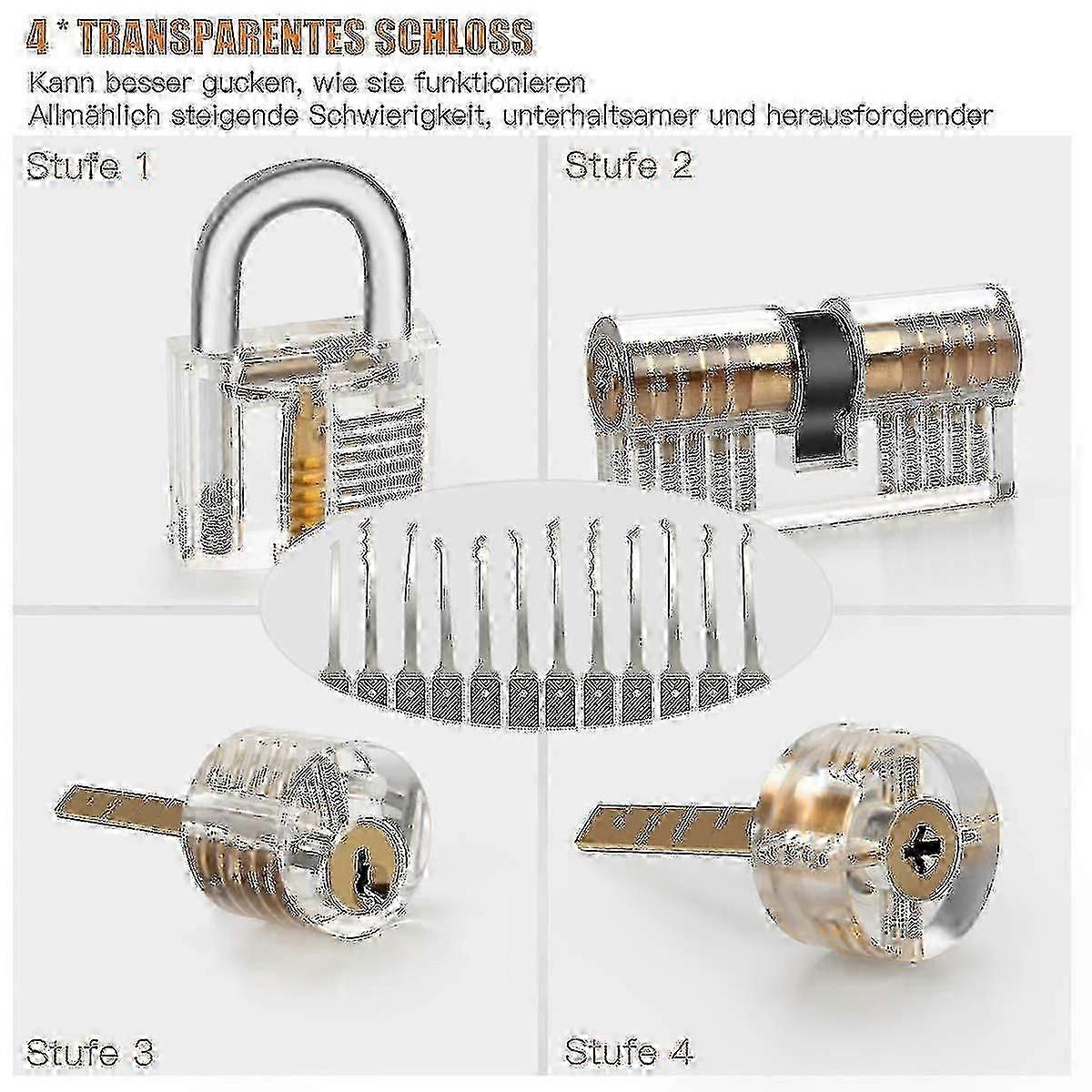 Locksmith Training Lock Set 30pcs Transparent Lock For Lockpick Practice For Beginner - J