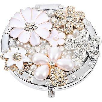 Makeup Mirror Compact Daisy Flower with Magnifying Lens, Portable