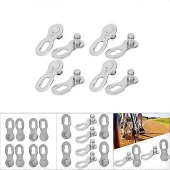 4 paia 10 velocità in acciaio bici bicicletta catena anello mancante parti connettore ciclismo accessorioargento
