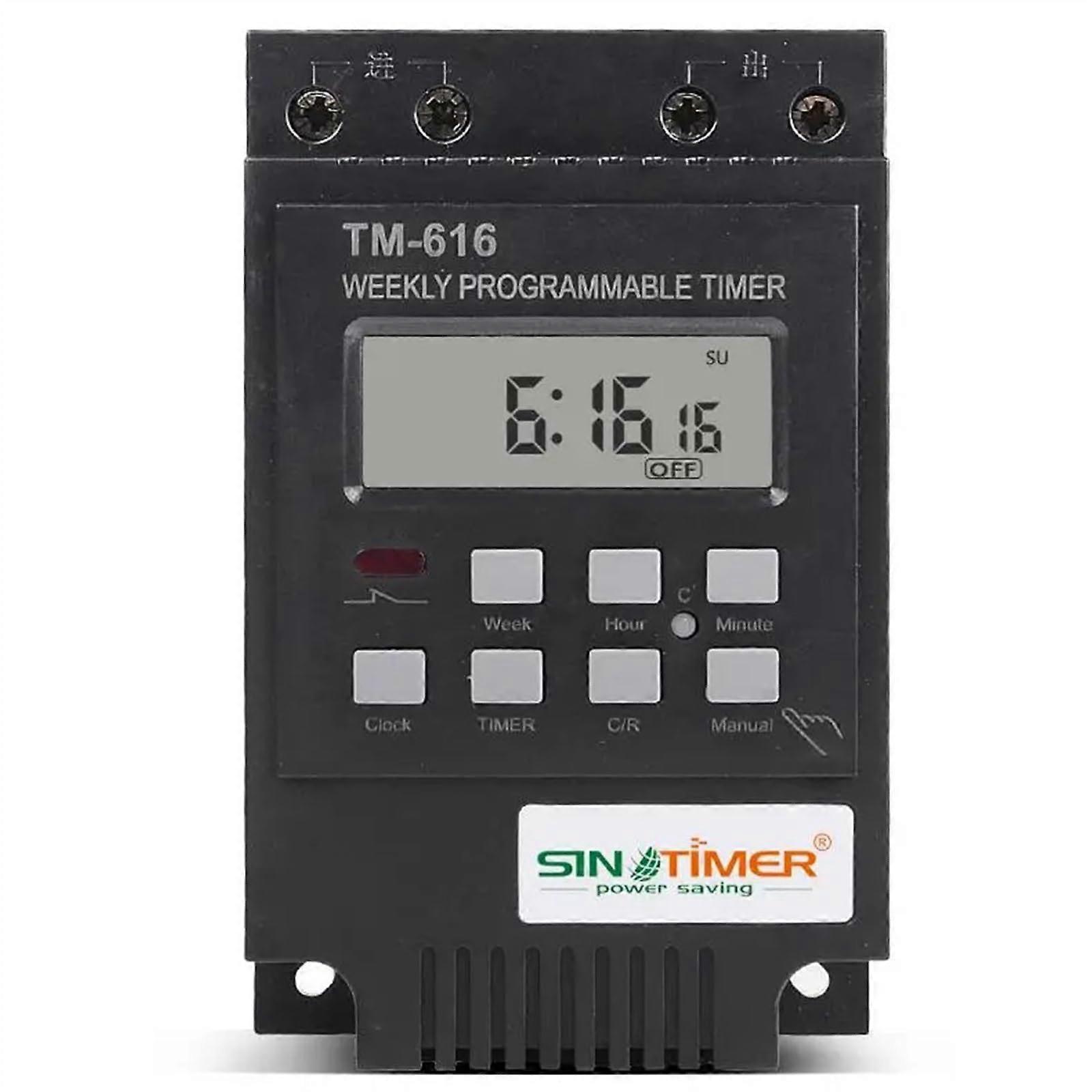 12V 30A Programmable Timer Switch, 7Day DC Relay for Automatic 24H Control, Compact Black Design