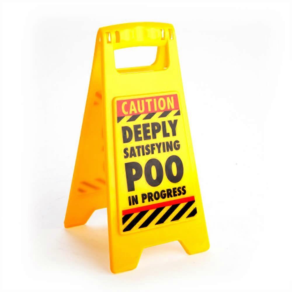 Desk Warning Sign Deeply Satisfying Poo In Progress Office Fun