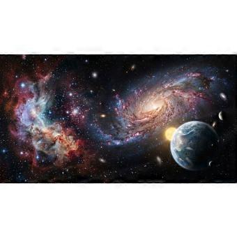 Cosmic Space Galaxy Nebula Earth and Stars Scenery Poster Jigsaw Puzzle RNB239