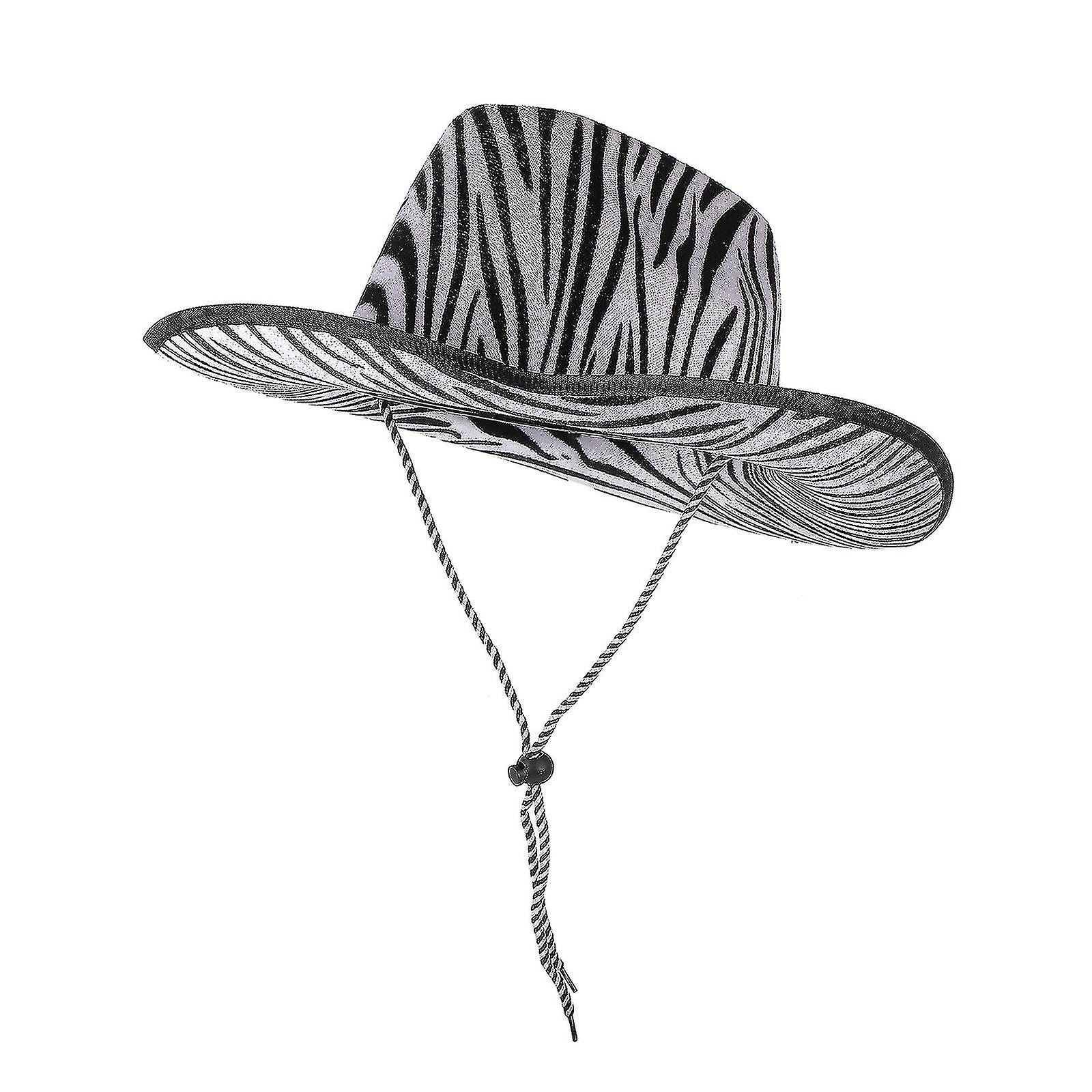 Zebra Pattern Cowboy Hat Stage Performance Hat Masquerade Hat Party Decor Hat