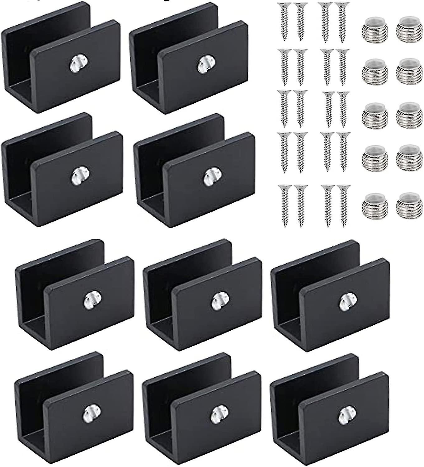 10 Pieces Adjustable Glass Shelf Bracket Clamp Glass Railing Clamp Bracket, For 8-10mm Thick Glass Auspicious
