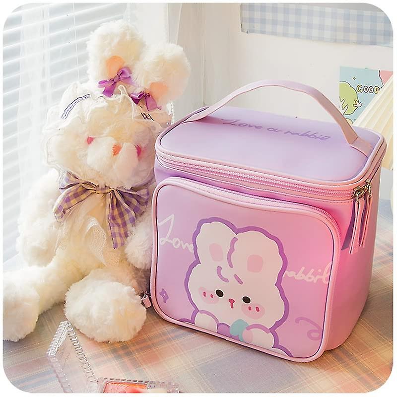 Set De 3 Trousses De Maquillage En Polyester Floral - Grand, Moyen Et Petit Sac