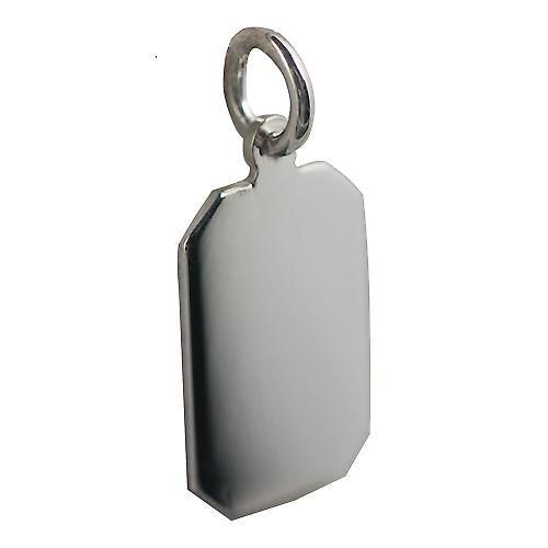 Silver 18x12mm plain cut corner rectangular Disc