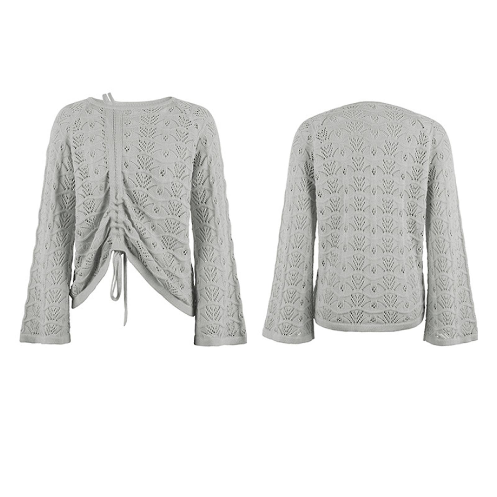 Spring And Summer Sweater For Women With Drawstring Design