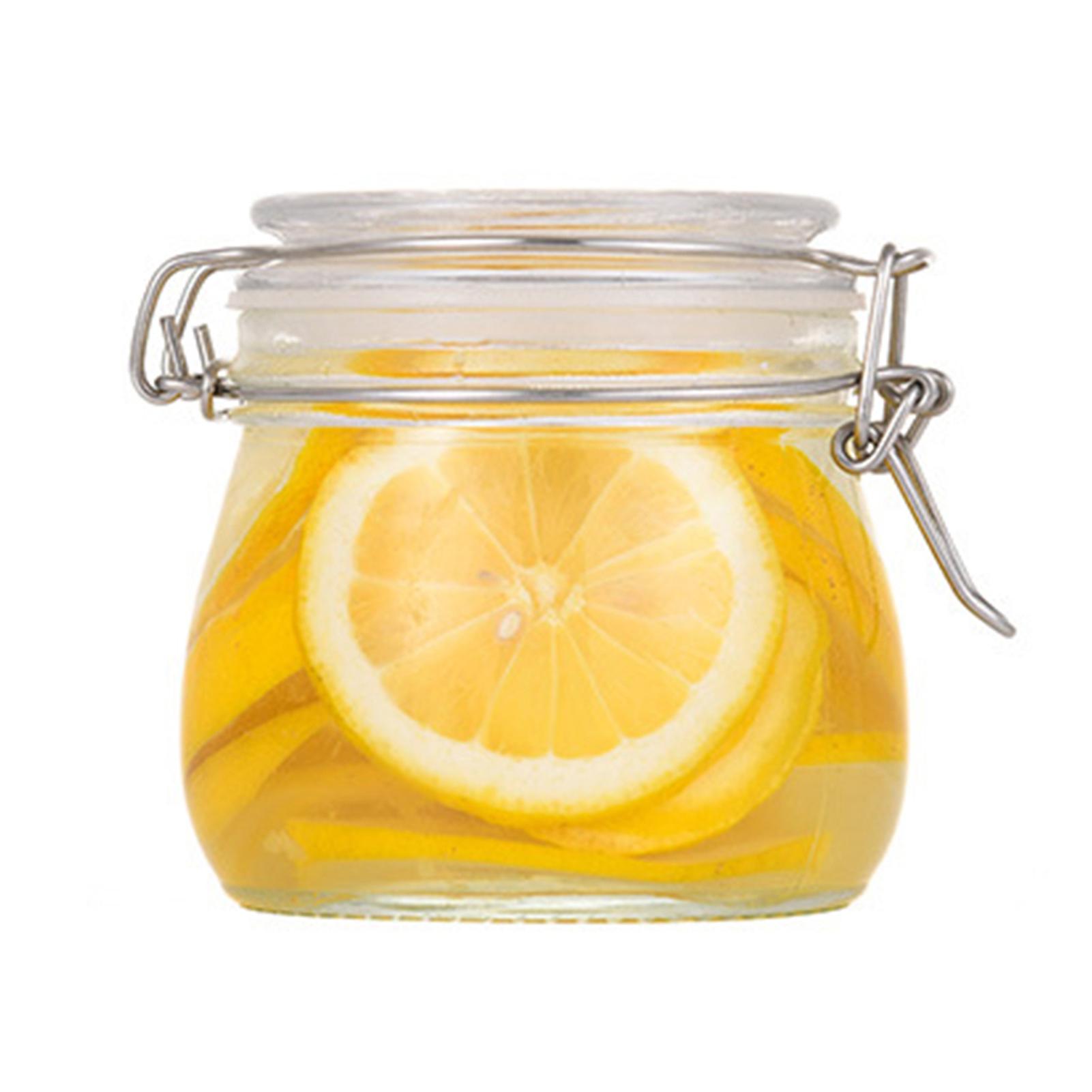 Transparent Round Glass Snap Storage Jar Household Kitchen Sealed Jar Grain Storage Box Tea Tin Multi-purpose C
