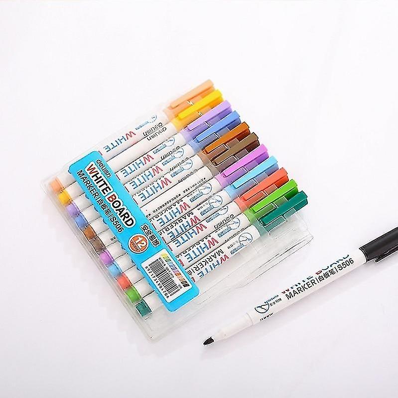 12 Colors Erasable Whiteboard Pen Marker Set