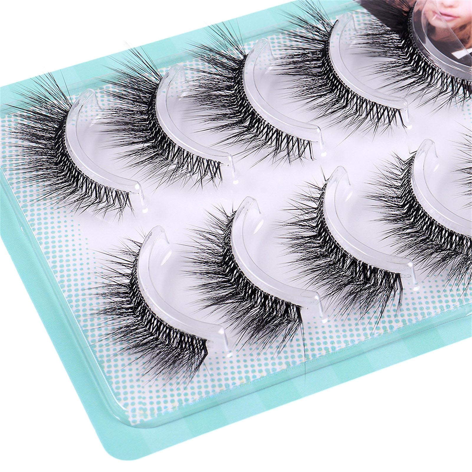 5 Pairs Daily Student Simulation False Eyelashes 3d Lash Thick Volume Long Wispy Lashes