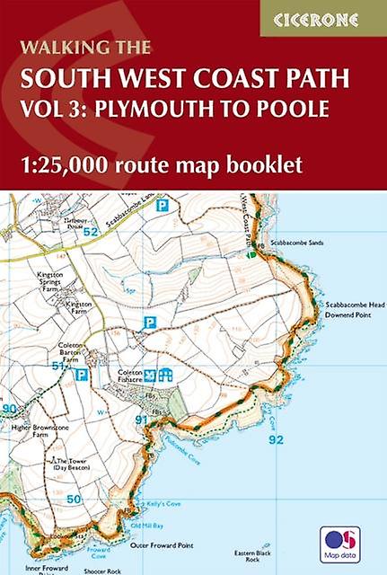 South West Coast Path Map Booklet Vol 3 Plymouth To Poole by Paddy Dillon Paperback Book