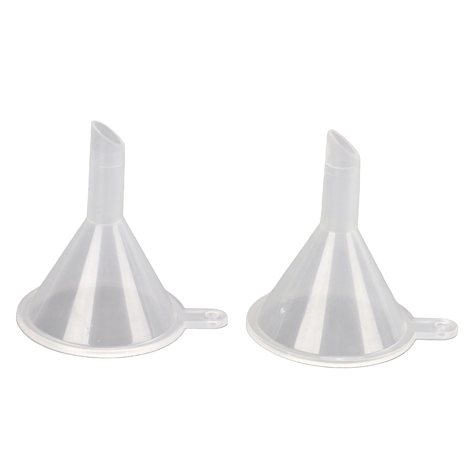 2pcs Plastic Mini Funnel Transparent Portable Multi Purpose for Perfumes Liquid Powder Essential Oils