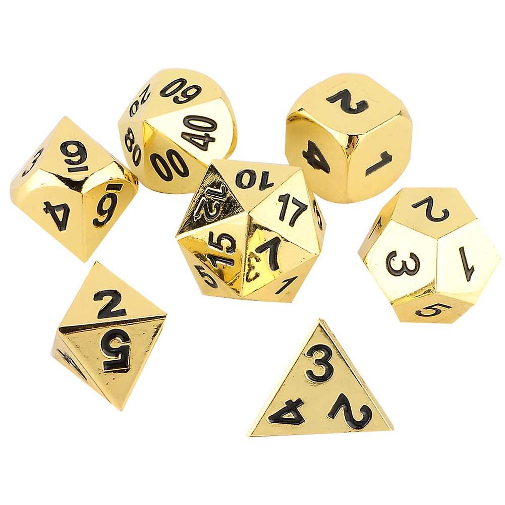 Metal Multi Side Polyhedral Dice Sturdy Durable Wonderful Board Game Toy(Gold)