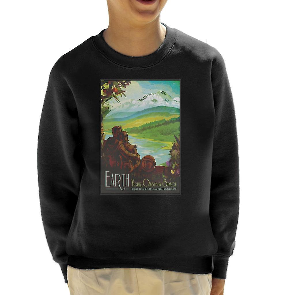 NASA Earth Interplanetary Travel Poster Kid's Sweatshirt