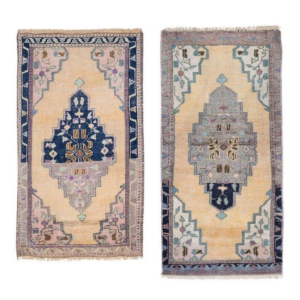 Front Of Kitchen Sink Handmade Faded Mini Rug - A Pair