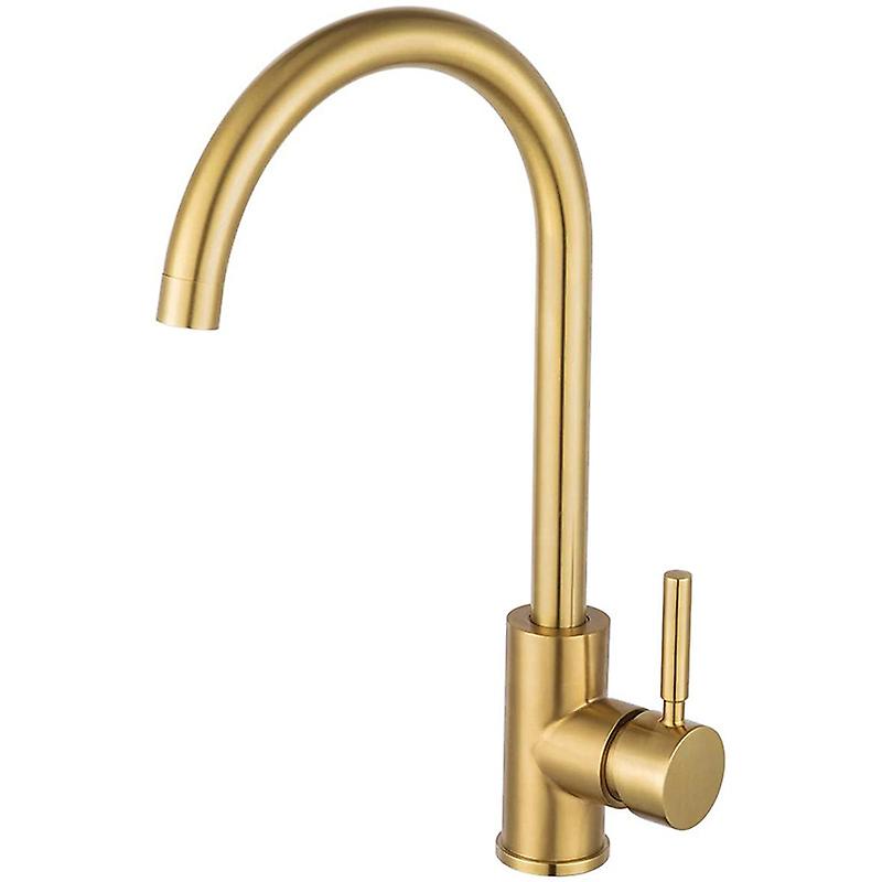 Gold Kitchen Faucet Single Lever Sink Mixer with 360° Rotating High Spout Single Lever Basin Mixer Tap