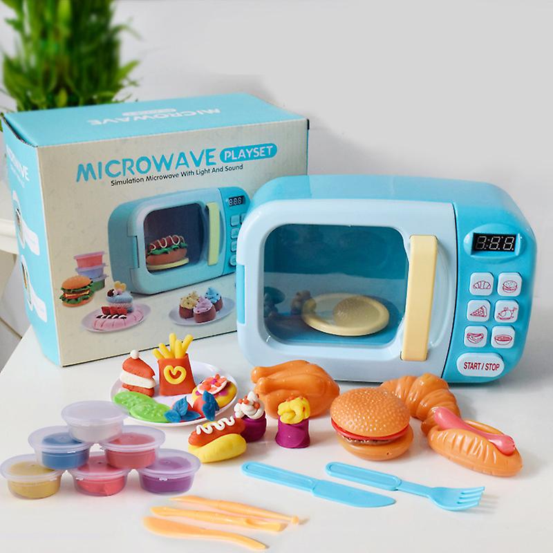 Children Pretend Play Cooking Toy Set Multifunctional Electric Microwave Oven Cooking Toys Set