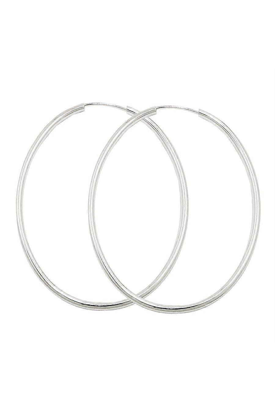 Hoop Earrings Oval 51mm Silver 925 - Gl91722