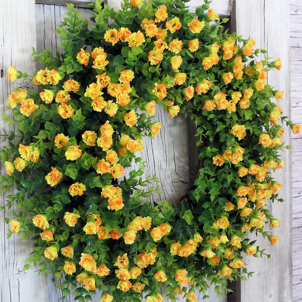 Spring Wreath Door Decor Colorful Simulation Flowers Seasonal Garland Ornament