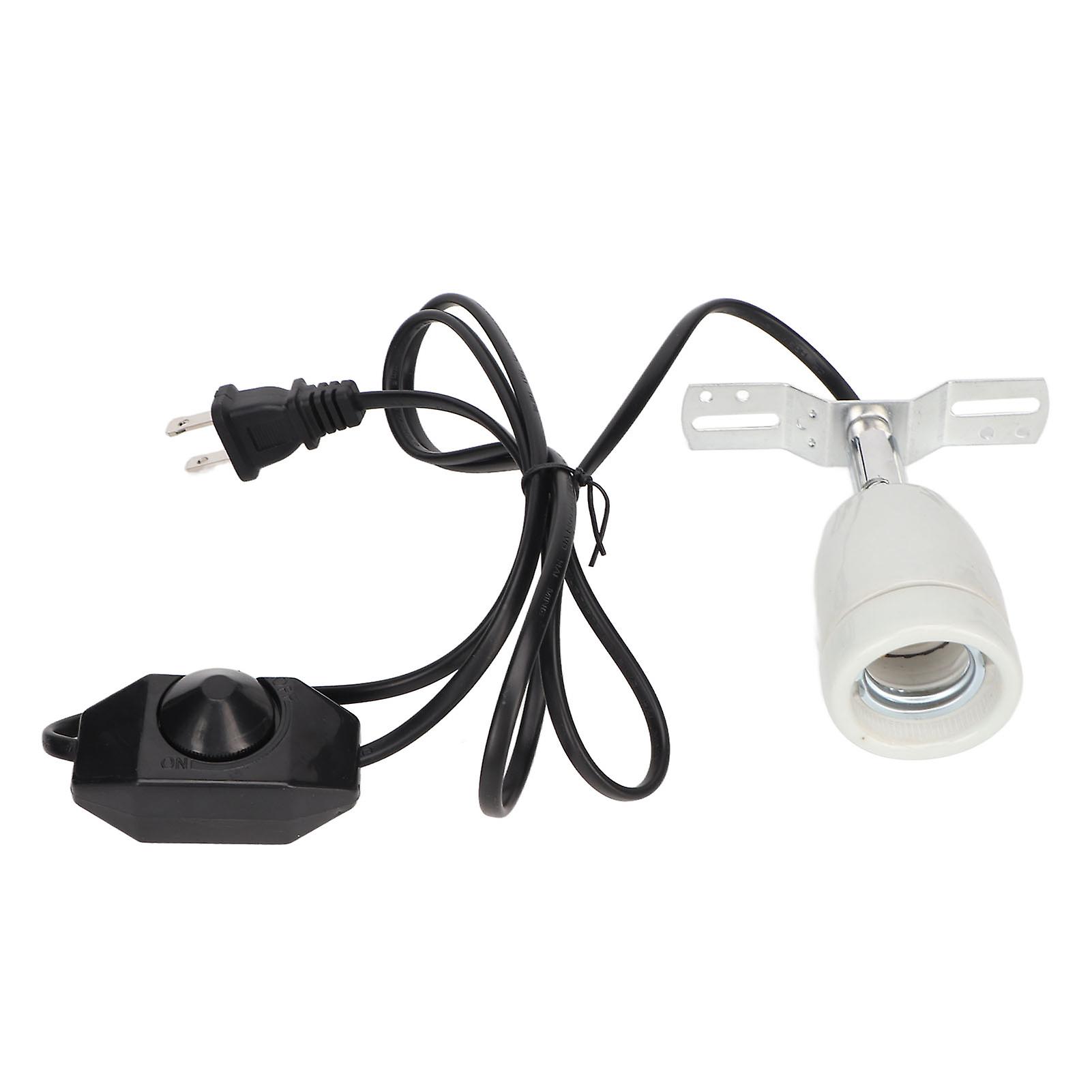 Reptile Ceramic Heat Lamp Holder E27 400W Rotatable Ceramic Heating Bulb Base with Switch 110‑