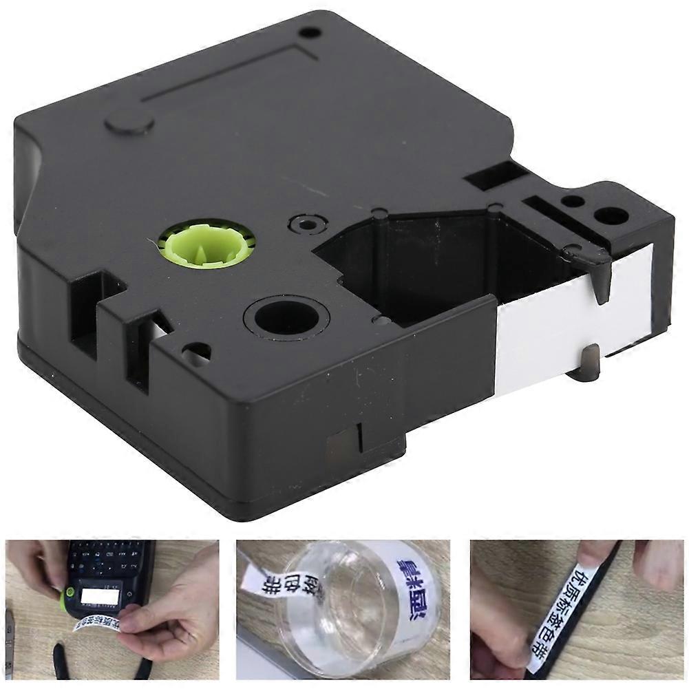 Laminated Label Tape Label Maker Color Tape Black on White 12mm for ...