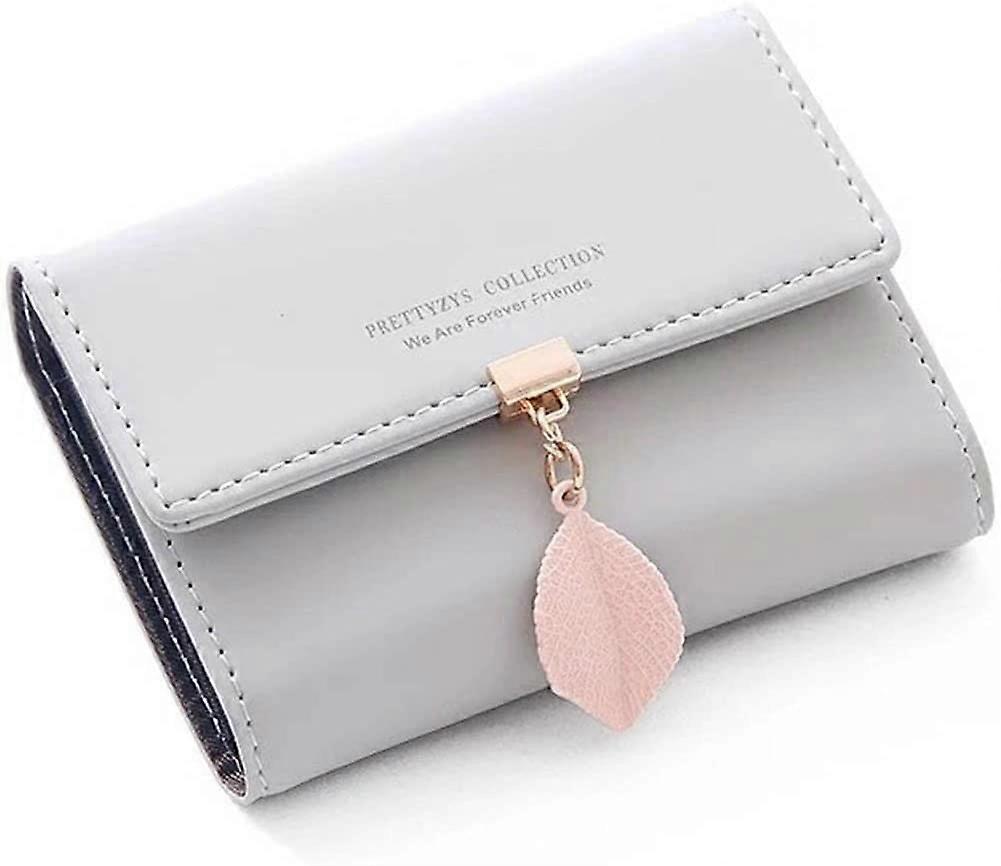 1pc Fashion Women Pu Leather Wallet Leaf Pendant Checkbook