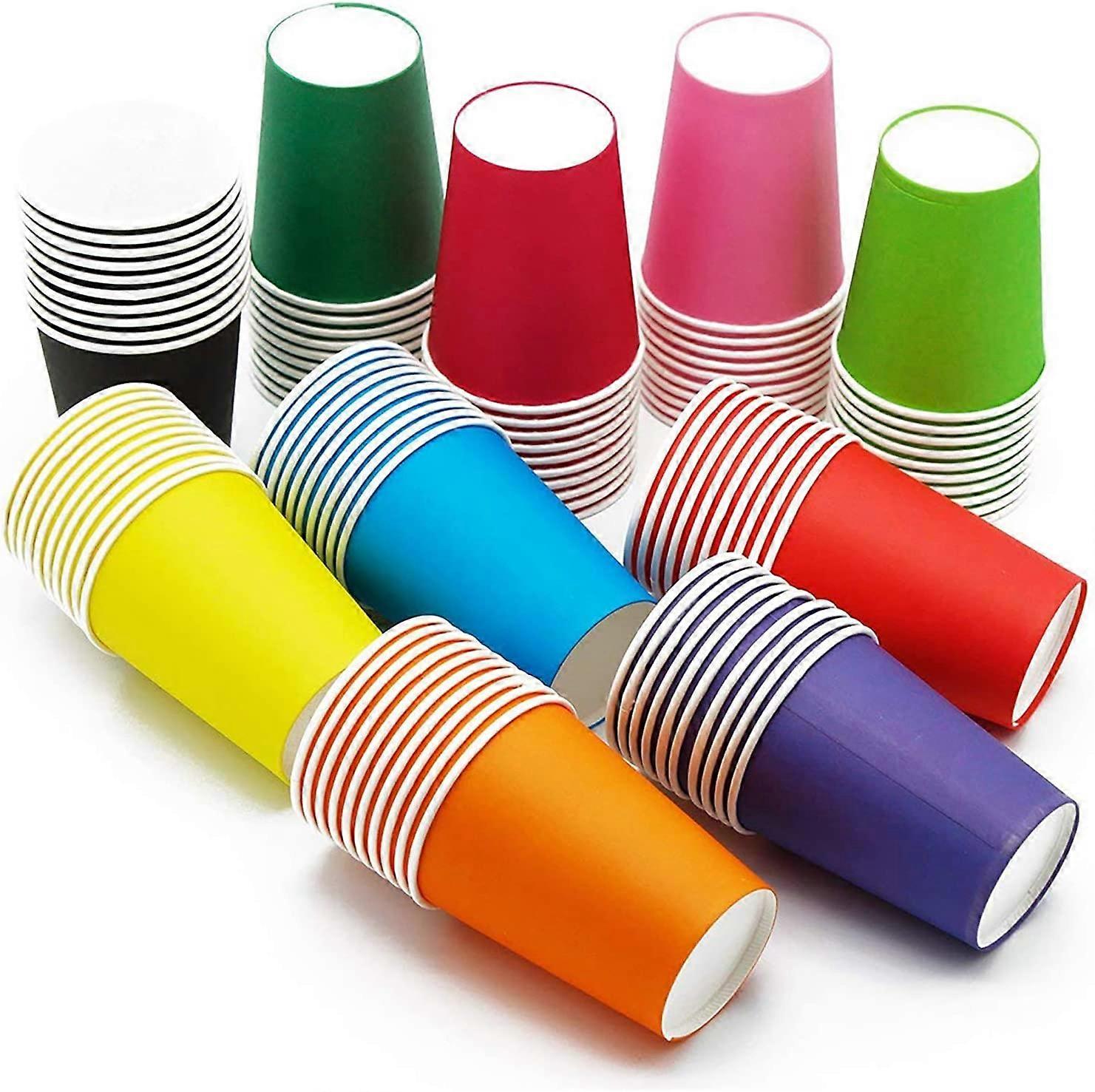 Lot de 100 gobelet Carton,gobelets en Papier pour fte de Mariage pour Dessin d'enfant,matriel de Bricolage,Verres jetables biodegradables ecologique
