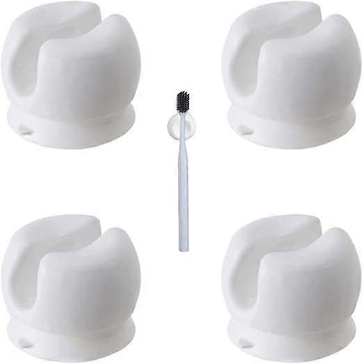 4-piece wall mounted toothbrush holder with suction cups, multifuncti