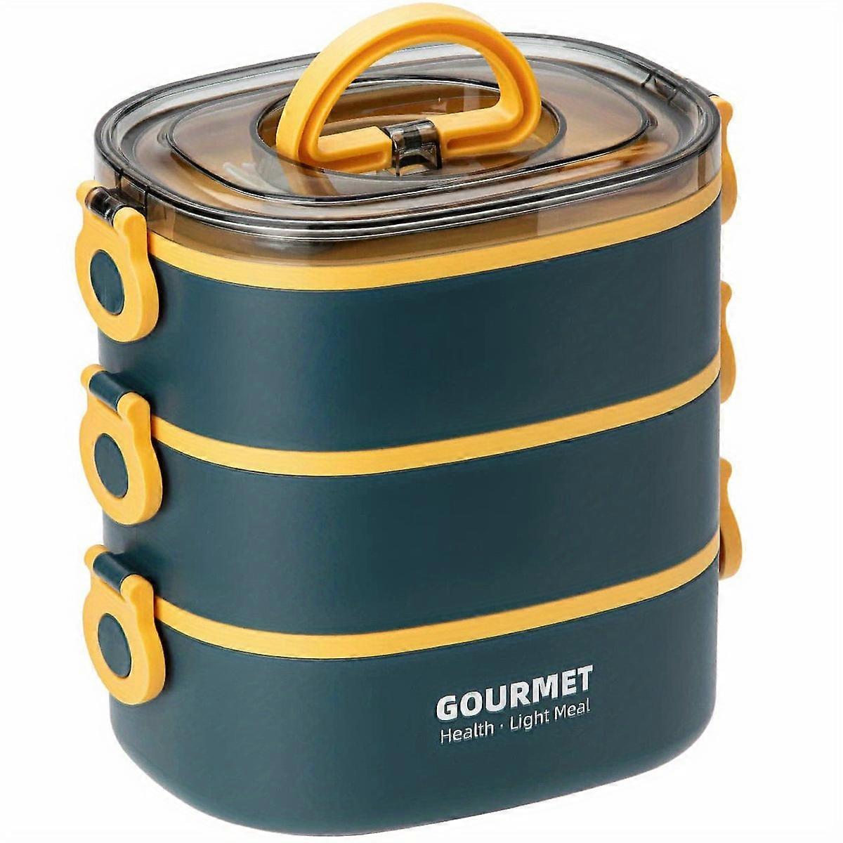 Lunch Box, 67.63oz, 3-Tier Stackable Bento Box, σφραγισμένη στεγανή περίπτωση γεύματος, Microwave Safe Portable Food Container For Home Office School Camping, Fo