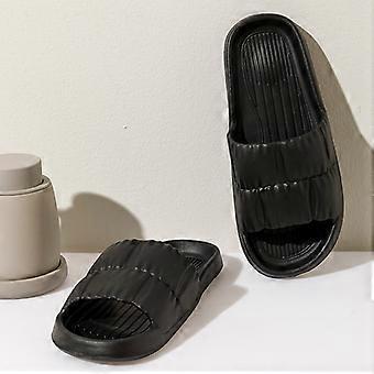 EVA home slippers Bathroom non-slip slippers Home sandals(black,44-45)  