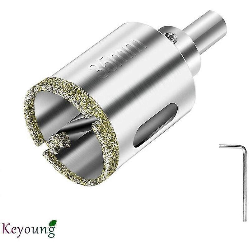 35mm Diamond Hole Saw, Diamond Drill Bit with Center Guide Bit, Tile Hole Saw with Diamond Surface Coating for Cutting Glass, Tile, Ceramic, Marble, L