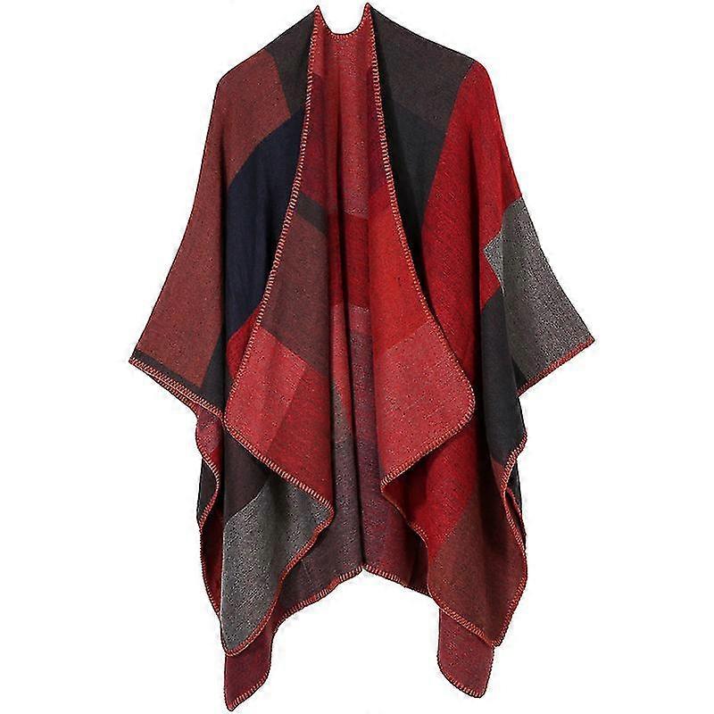 Ponchos pour femmes Châles Enveloppements Écharpe d'hiver surdimensionnée Capuchon Poncho tricoté femme Chaud à la mode Couverture portable Hoodie