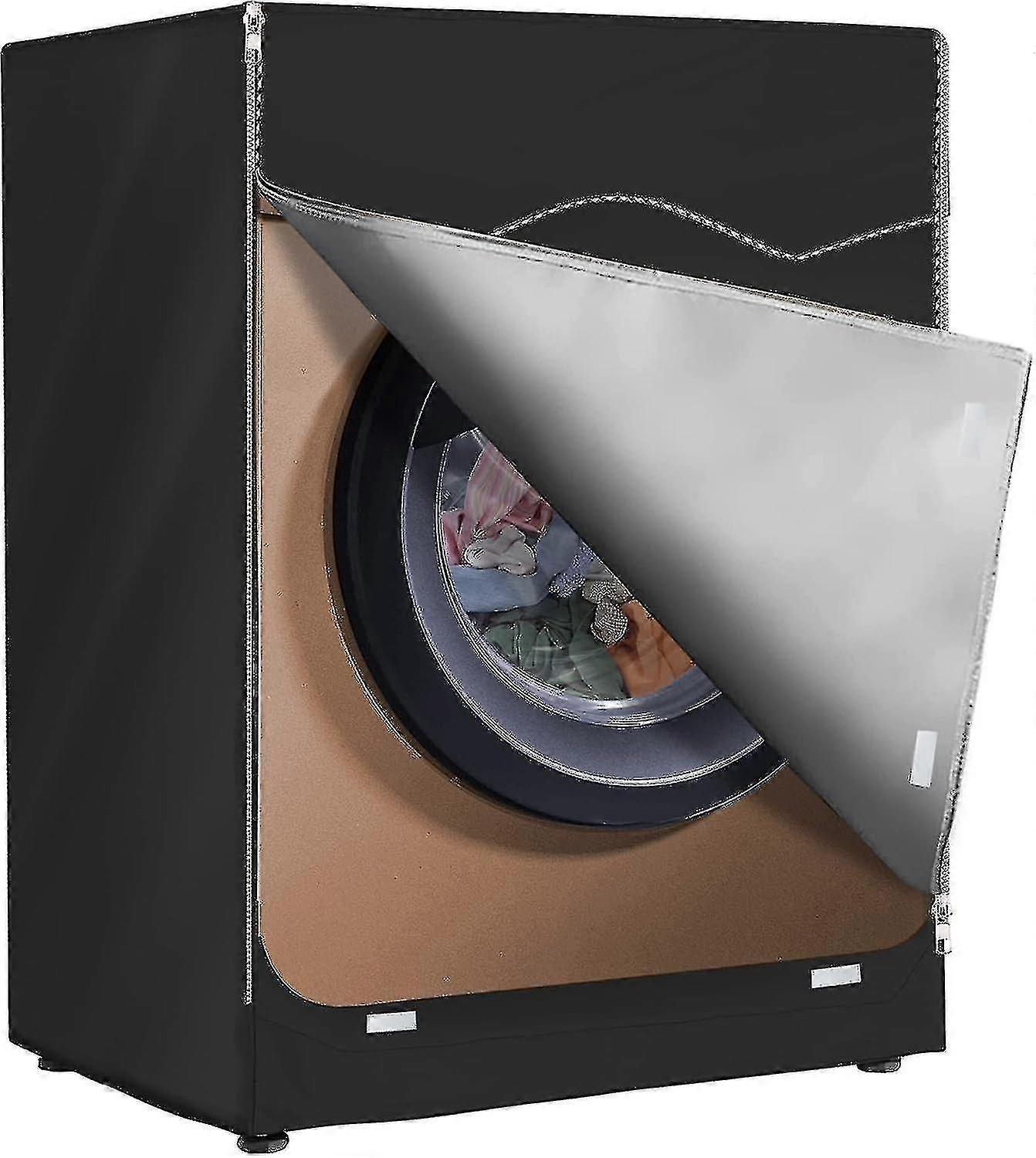 غطاء غسالة ، مجفف مقاوم للماء غطاء واقي من الشمس مضاد للأشعة فوق البنفسجية مقاوم للماء الغبار (أسود ، D60xW65xH85 سم)