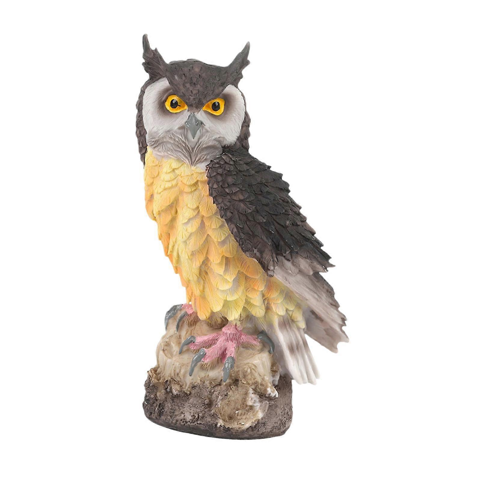 צלמית אספנות פיסול ציפורים ספר עצמי שולחן עבודה פסל ינשוף שרף בית ראש שחור