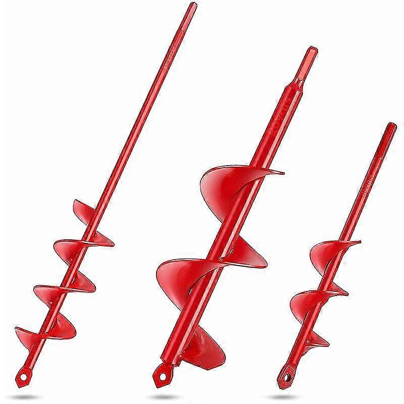 Auger Bit 3 Auger Drill Bits for Planting Garden Bulbs Post Hole Digger Bulb Planter Tool 4CMx22CM 5CMx45CM and 8CMx30CM for Sand/Wet/Dry Soil Cisea