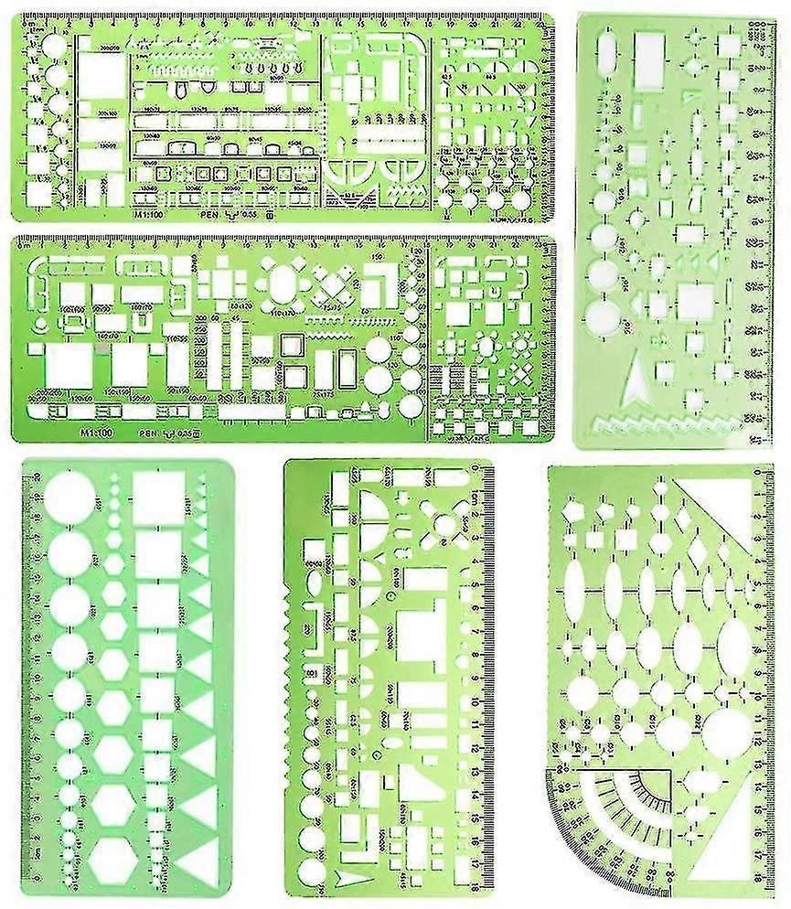 6 Pieces Plastic Measuring Templates Measuring Templates