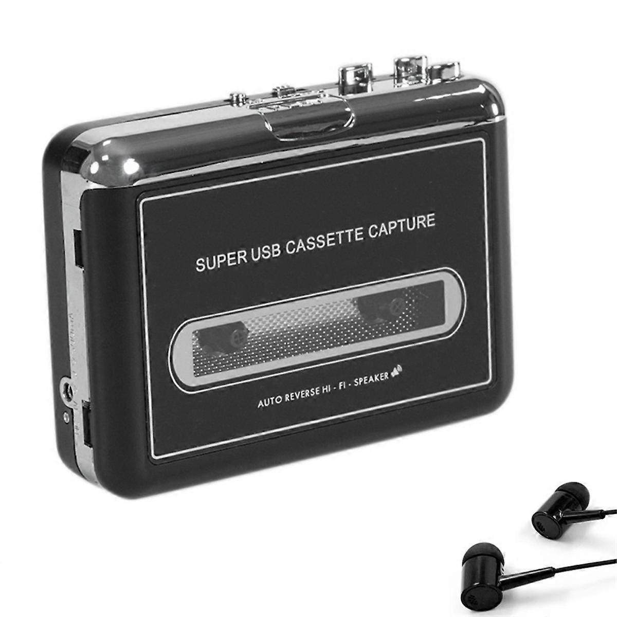 Portable Stereo USB Cassette Player Cassette Tape to MP3 Converter Recorder with Loudspeaker Captur