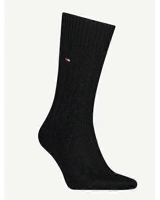 Tommy Hilfiger Cable Wool Men Sock - 1 Pack (black)