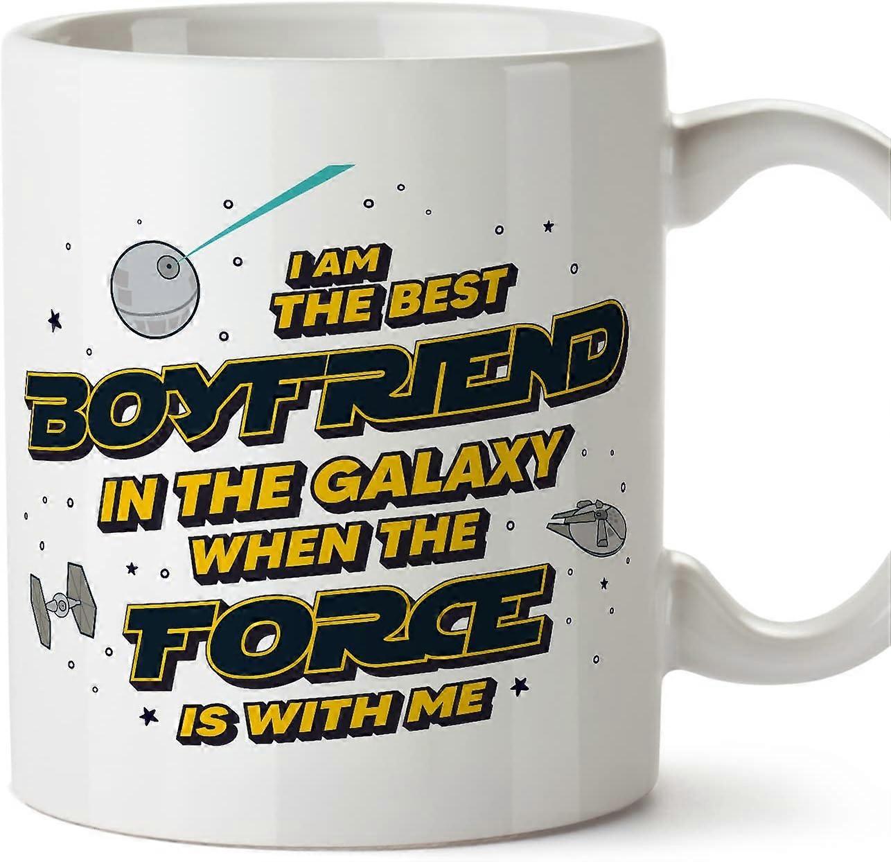 彼氏マグカップ銀河で最高の家族フォースは私と一緒にいます面白いギフトセラミック11オンスマグ
