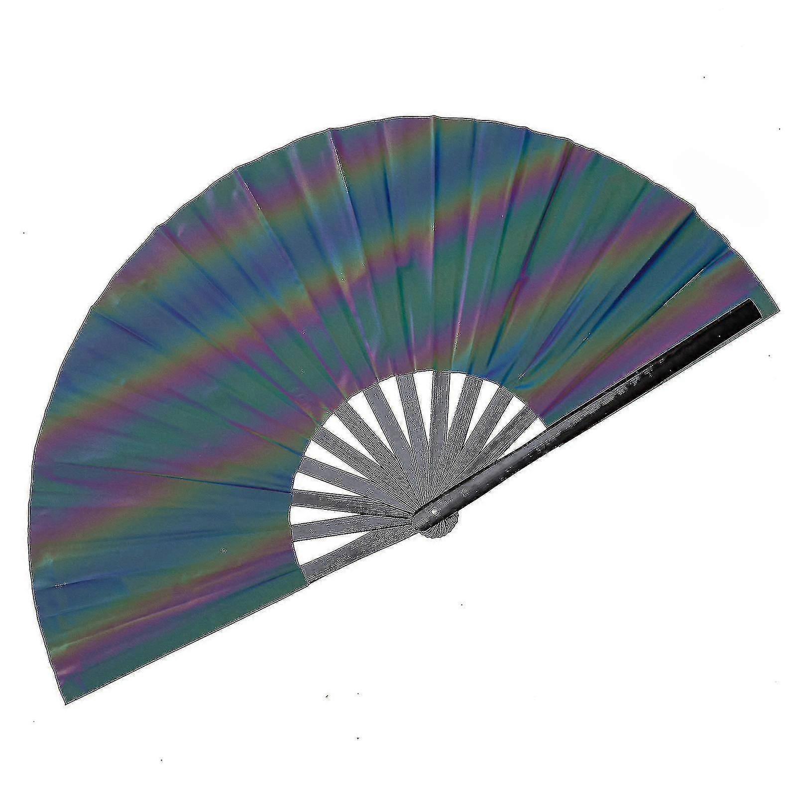 Folding Fan Portable Lightweight Decorative Bamboo Frame Reflective Butterfly Performance Hand Fan Party Decor
