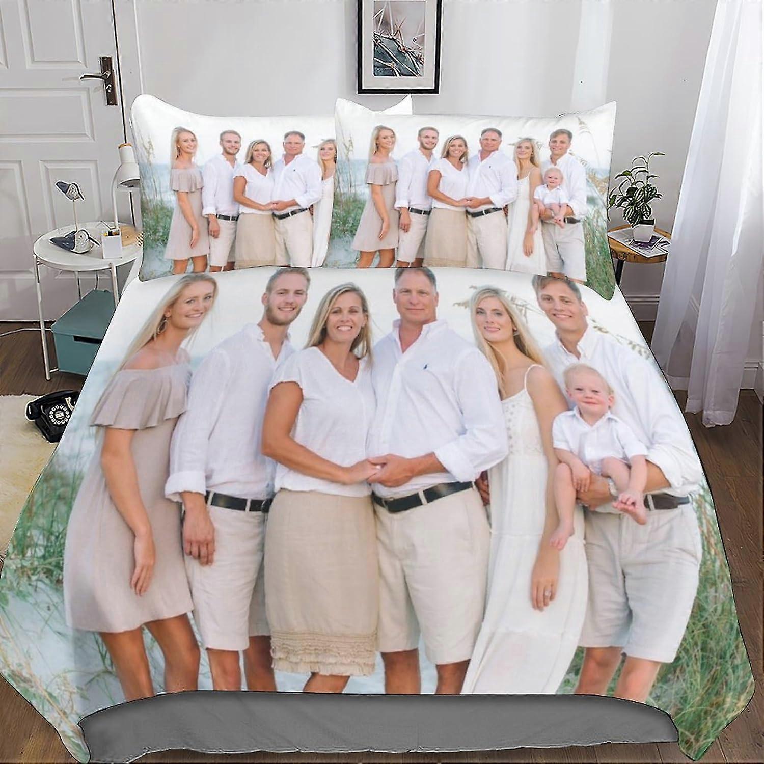 تخصيص صور الزوجين مجموعة الفراش D-Print مجموعات غطاء لحاف مجموعات لحاف ستوكات - غطاء لحاف ناعم ومريح 135 * 200 سم