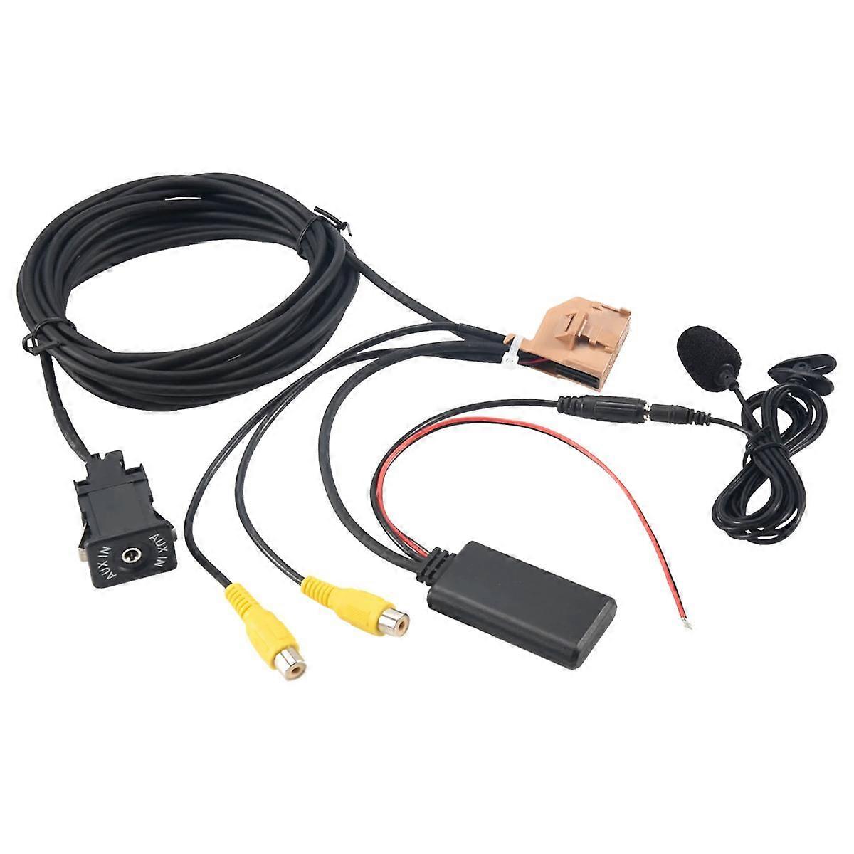 12V MMI 2G Car Bluetooth AUX Cable Adapter Music Audio Mic for A6 A8 2006-2008 J523 Only for AV1 AV2 mode