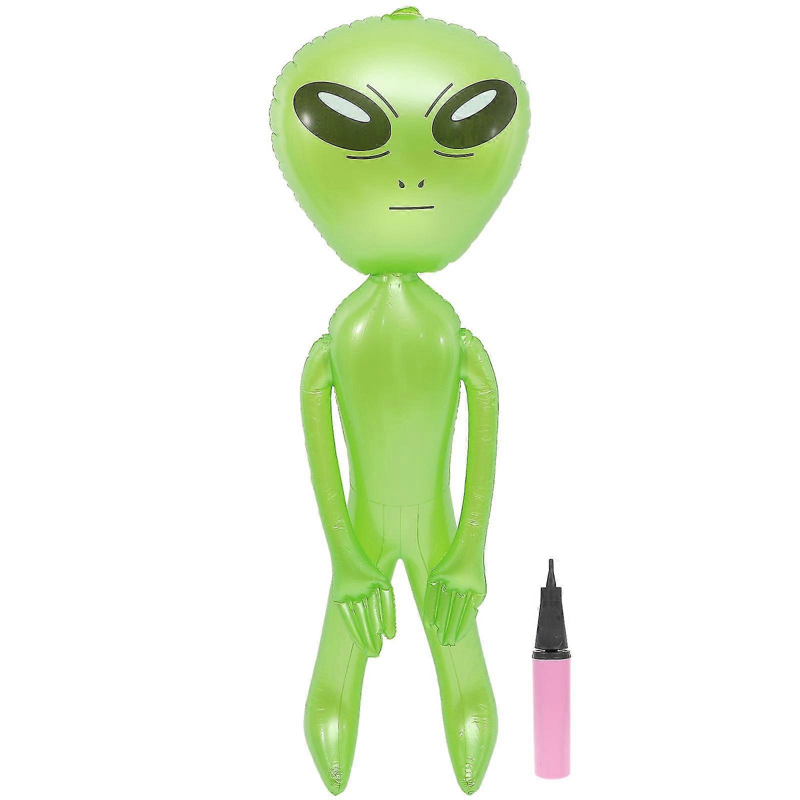 1set Pvc Inflatable Alien Toy Creative Alien Inflate Halloween Inflatable Balloon Toy With Pump