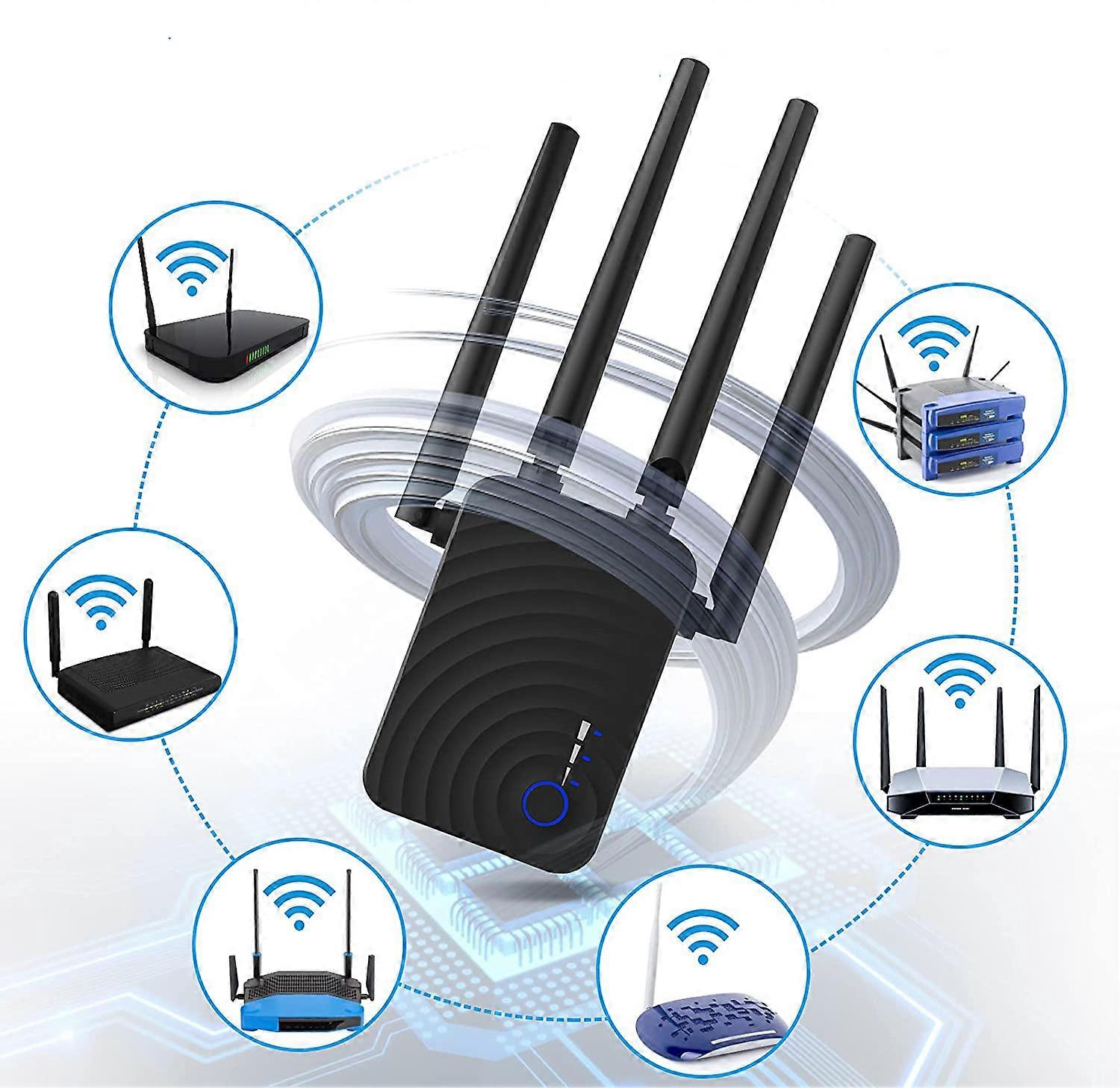 WiFi Range Extender 1200Mbps Wall-Through Strong,up to 3000 Sq.ft Full Coverage