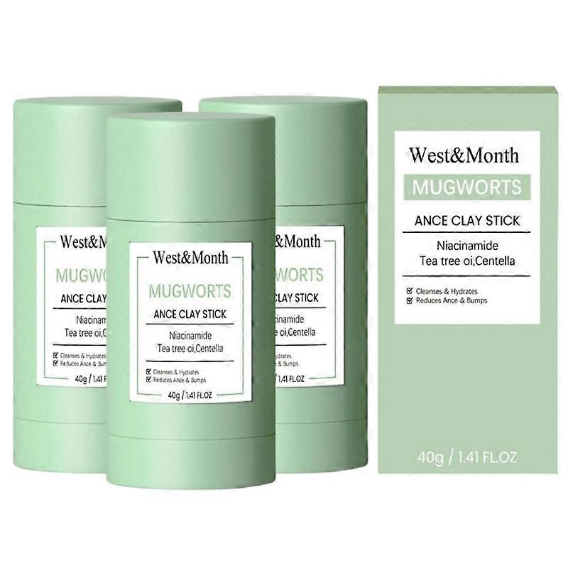 3個ソリッドマスクグリーンマスクスティッククリーンスキンナチュラルモイスチャライジングマッドフィルム