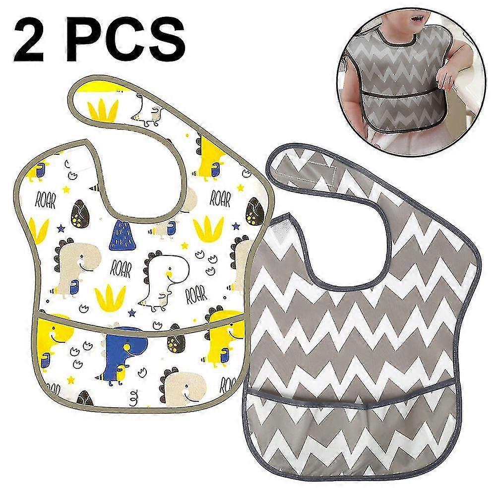 2pcs Baby Bib, Waterproof Fits Babies And Toddlers 6-24 Months