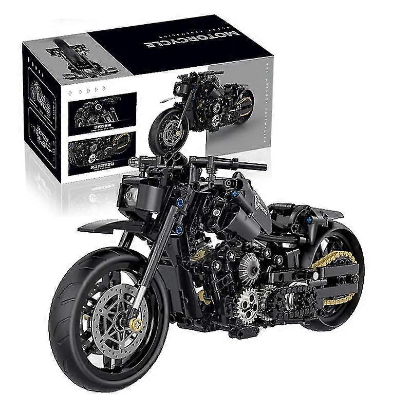 586 יחידות קלאסי אופנוע בניין בלוקים מודל כביש רוכב כביש לבנים מתנות חג המולד צעצועים לילדים בנים ילדים מבוגר טכני