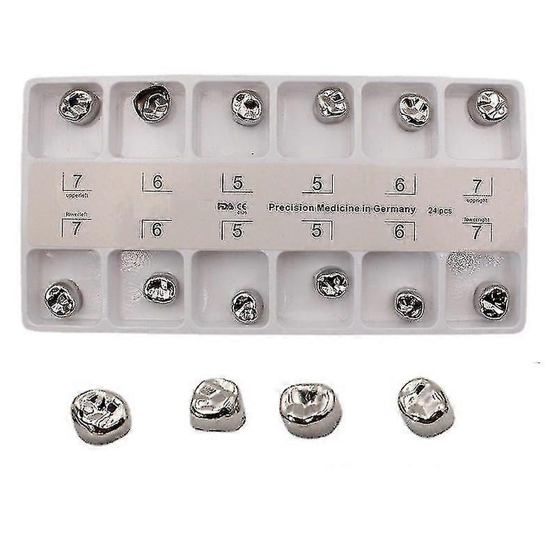 12stk Tandtænder i rustfrit stål Krone til børn / voksne Midlertidige krone tandplejeforsyninger