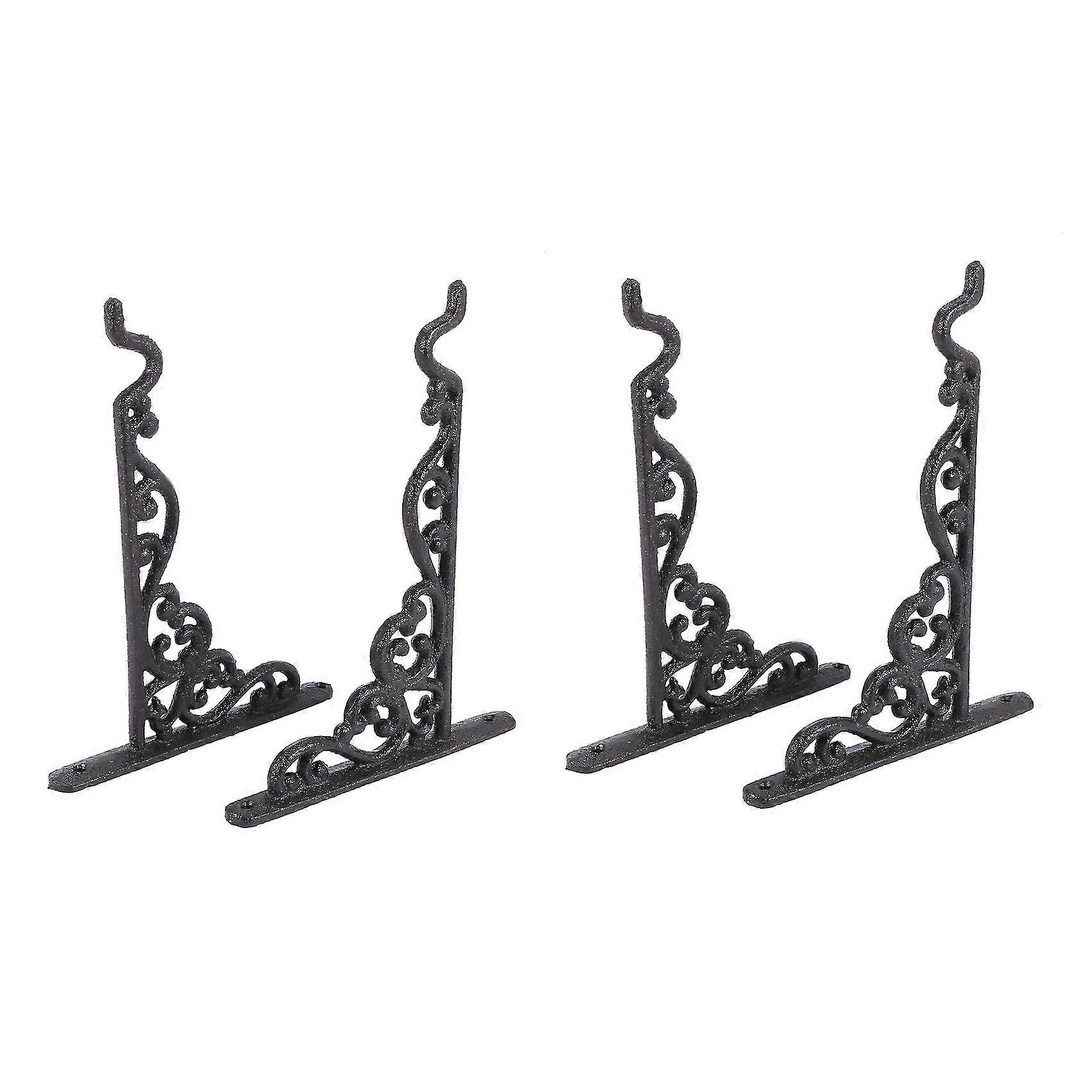 4 Pack Cast Iron Plant Hanger Hanging Planters Basket Wall Hook With Screws, Lanterns, Wind Chimes